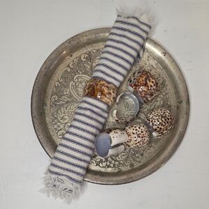 Vintage Natural Tiger Cowrie Shell Napkin Holders Coastal Grandma Beach Decor